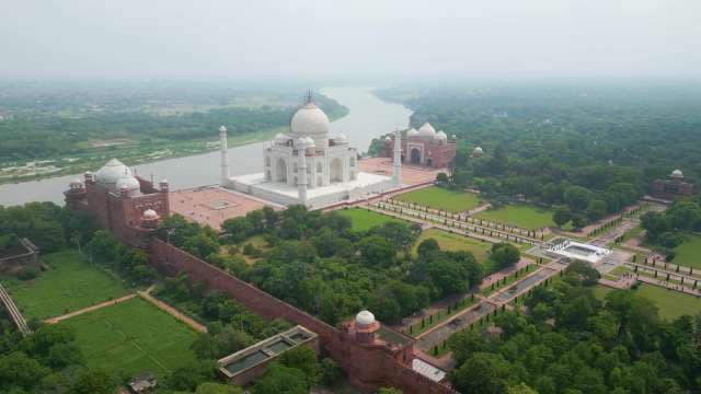 Taj Mahal Aerial View: India's Iconic Monument