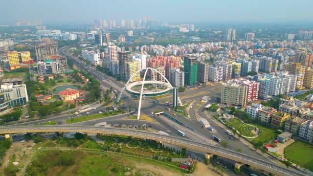 Aerial View of Biswa Bangla Gate, Kolkata, West Bengal
