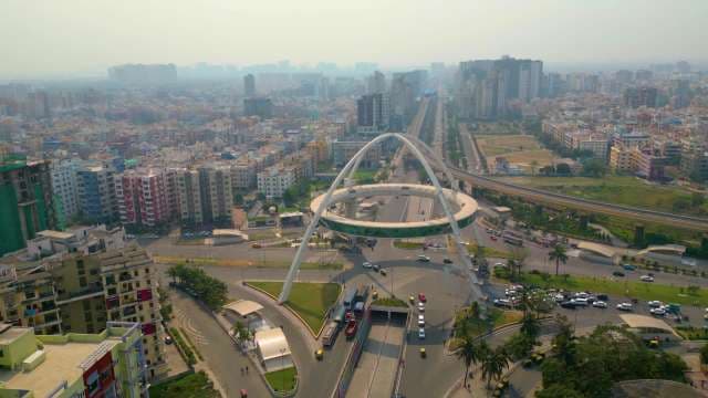 Aerial View: Biswa Bangla Gate, Kolkata, West Bengal