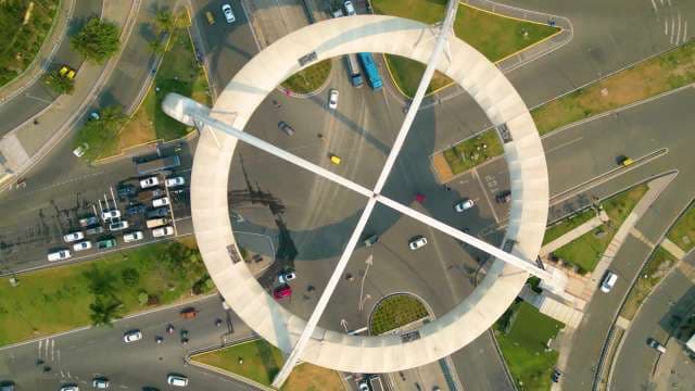 Modern Circular Parking Structure Aerial View