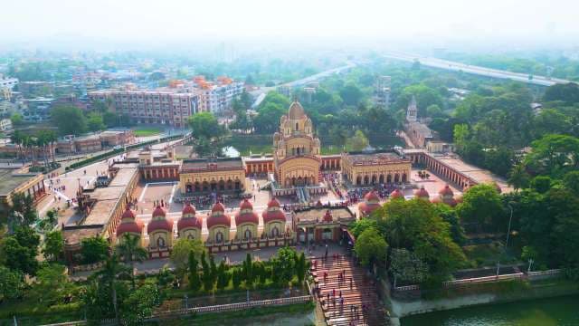 Stunning Aerial View of Dakshineswar Kali Temple Complex