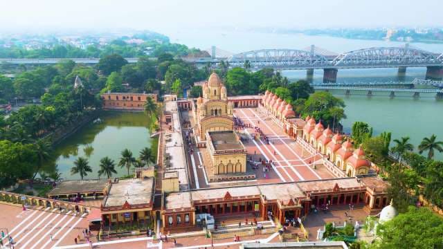 Stunning Aerial View of Kali Temple Complex in Kolkata
