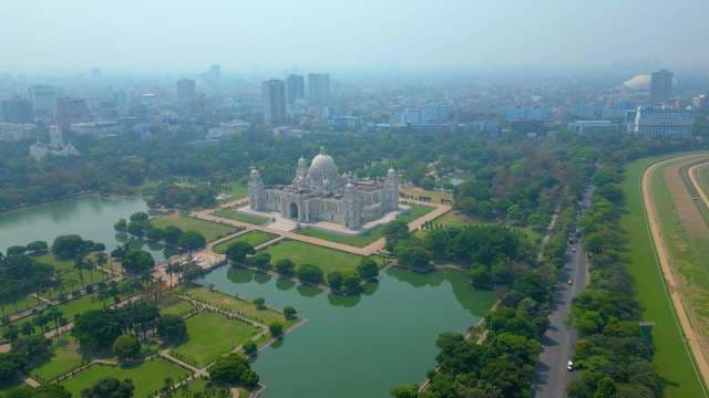 Stunning Aerial View of Victoria Memorial Hall in Kolkata India