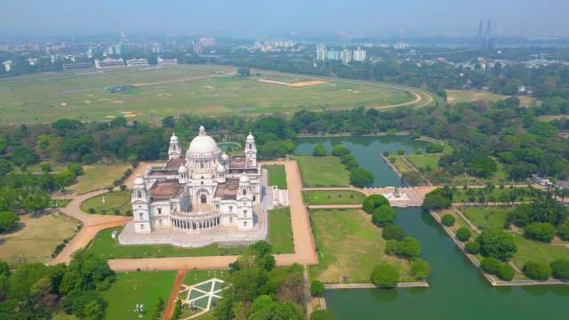 Stunning Aerial View of Victoria Memorial and Kolkata Cityscape