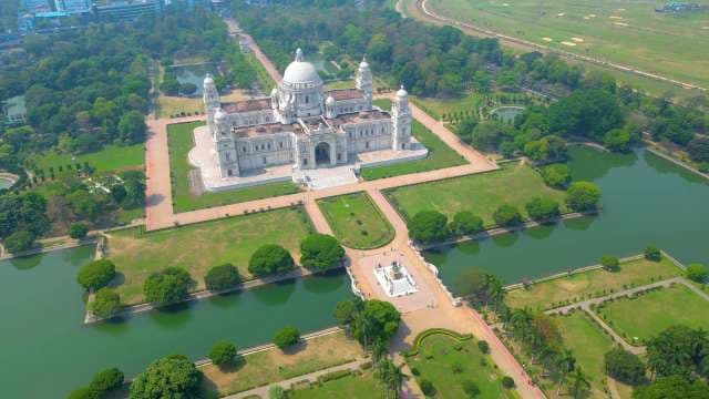 Stunning Aerial View of the Iconic Victoria Memorial in Kolkata India