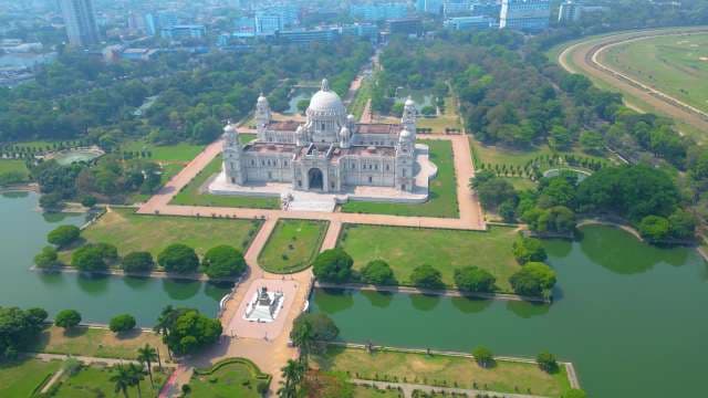 Stunning Aerial View of the Victoria Memorial in Kolkata India