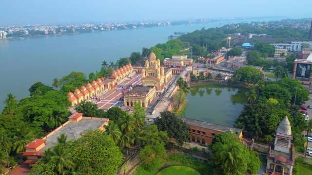 Stunning Aerial View of the Iconic Dakshineswar Kali Temple in Kolkata