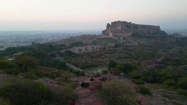 Majestic View of Historic Mehrangarh Fort Overlooking Jodhpur City
