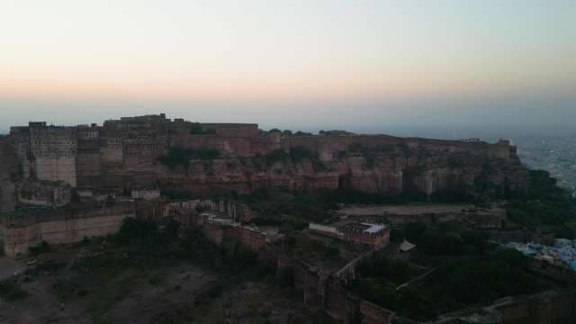 Stunning Aerial View of the Historic Mehrangarh Fort at Dusk