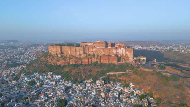 Majestic Aerial View of Mehrangarh Fort in Jodhpur Rajasthan