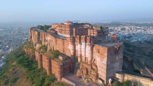 Majestic Aerial View of Mehrangarh Fort in the Blue City Jodhpur