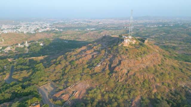 Scenic Aerial View of Masuria Hill and Jodhpur Blue City