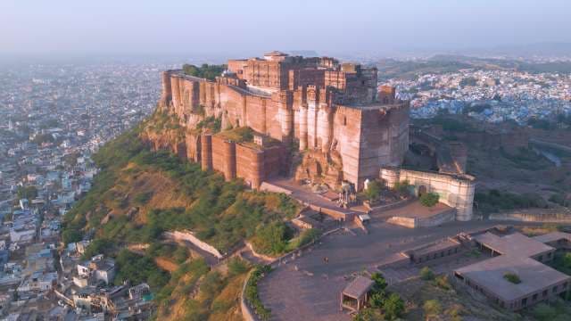 Majestic Mehrangarh Fort Overlooking the Blue City of Jodhpur in India