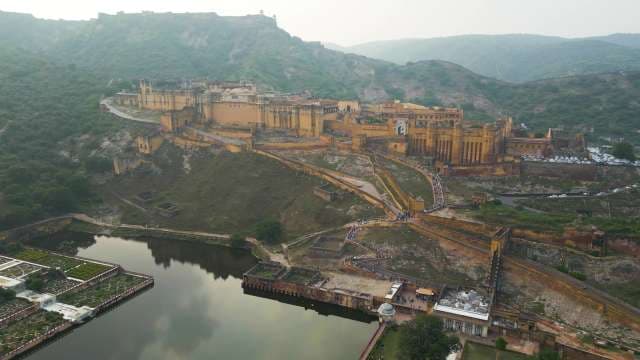 Stunning Aerial View of the Majestic Amber Fort in Jaipur, India