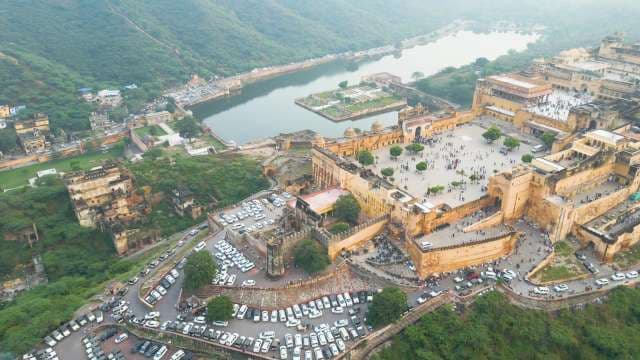 Stunning Aerial View of the Majestic Amber Fort in Jaipur India