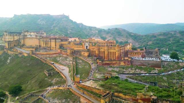 Stunning Aerial View of the Majestic Amber Fort in Jaipur India
