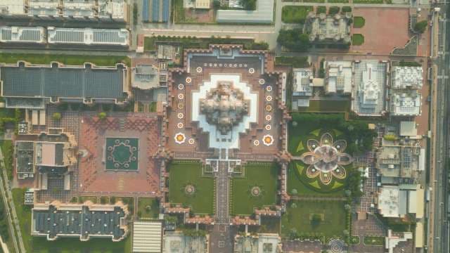 Majestic Aerial View of Swaminarayan Akshardham Temple in New Delhi