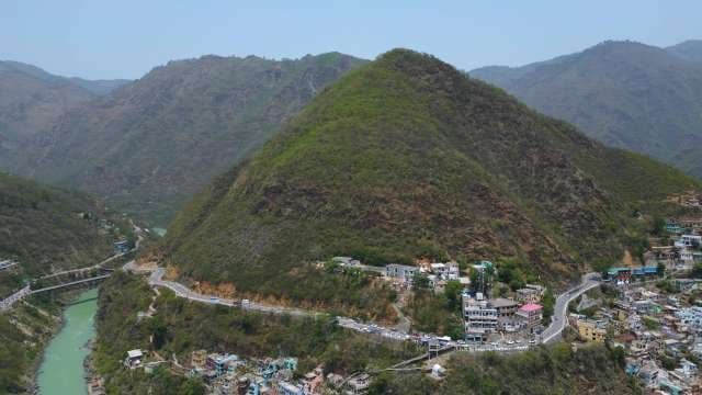 Scenic Aerial View of Winding Mountain Roads in the Himalayas