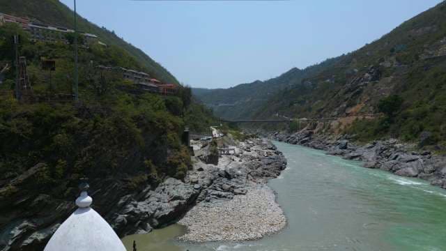 Scenic View of the Devprayag River Confluence in Uttarakhand India