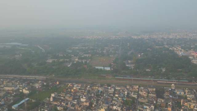 Aerial High-Angle View of Dussehra Festival Celebration in India