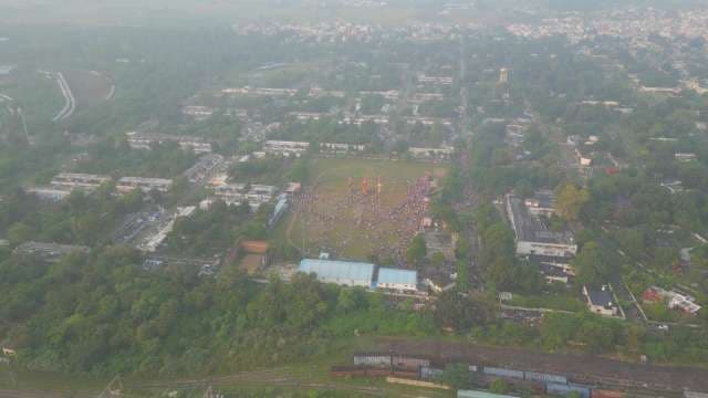 Aerial View of Vibrant Dussehra Festival Celebration in India