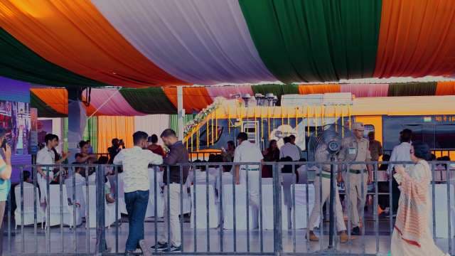 Grand Celebration for Indian Railways Vande Bharat Express Under National Flag Canopy