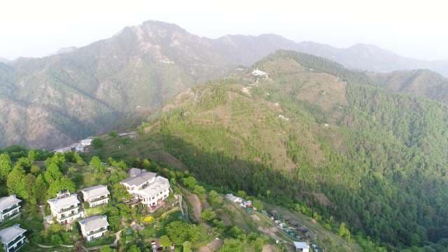 Scenic Aerial View of Luxury Resort in the Himalayan Mountains