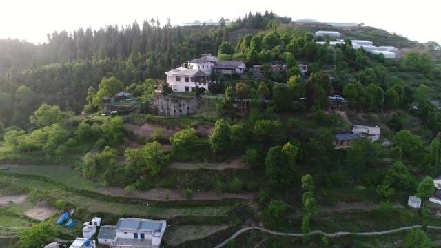 Aerial View of a Beautiful Mountain Resort Nestled in Lush Greenery