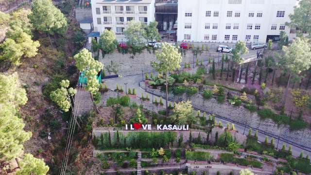 Stunning Aerial View of Kasauli Hill Station and Luxury Resorts