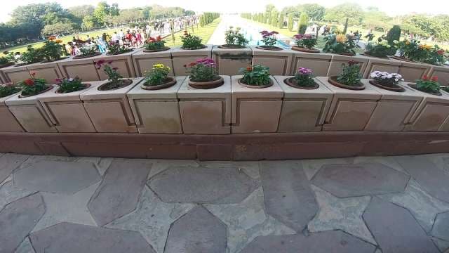 Beautiful Flower Gardens and Scenic Walkways at the Taj Mahal