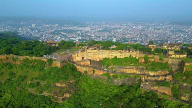 Panoramic Aerial View of Gwalior Fort and City Landscape in India