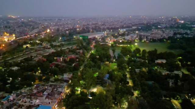 Aerial Night View of Ludhiana Cityscape