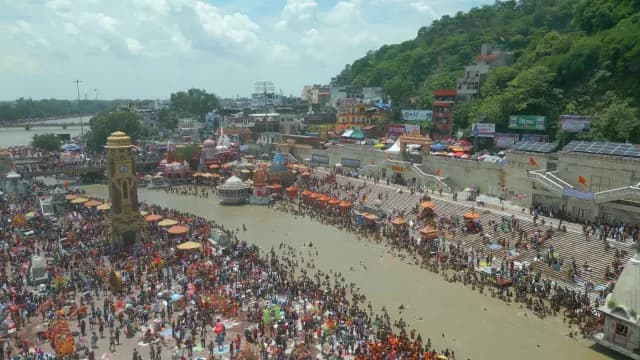 Aerial View of Har Ki Pauri Ghat in Haridwar India