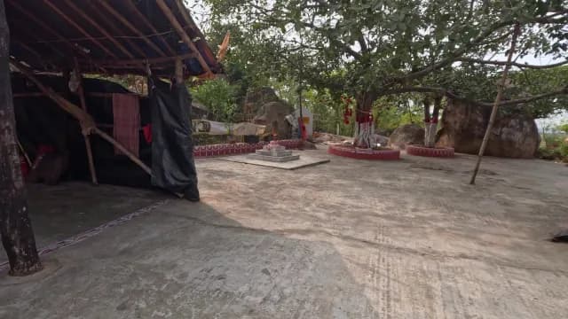 Sacred Hindu Shrine Under Banyan Tree in West Bengal