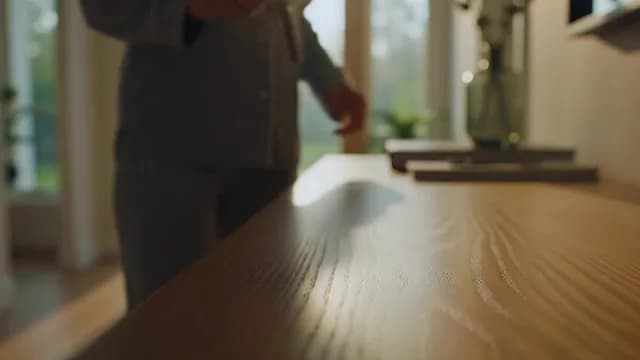 Morning Sunlight on Elegant Wooden Furniture Surface