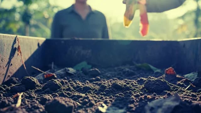 Sustainable Home Composting with Organic Food Scraps in Rich Soil