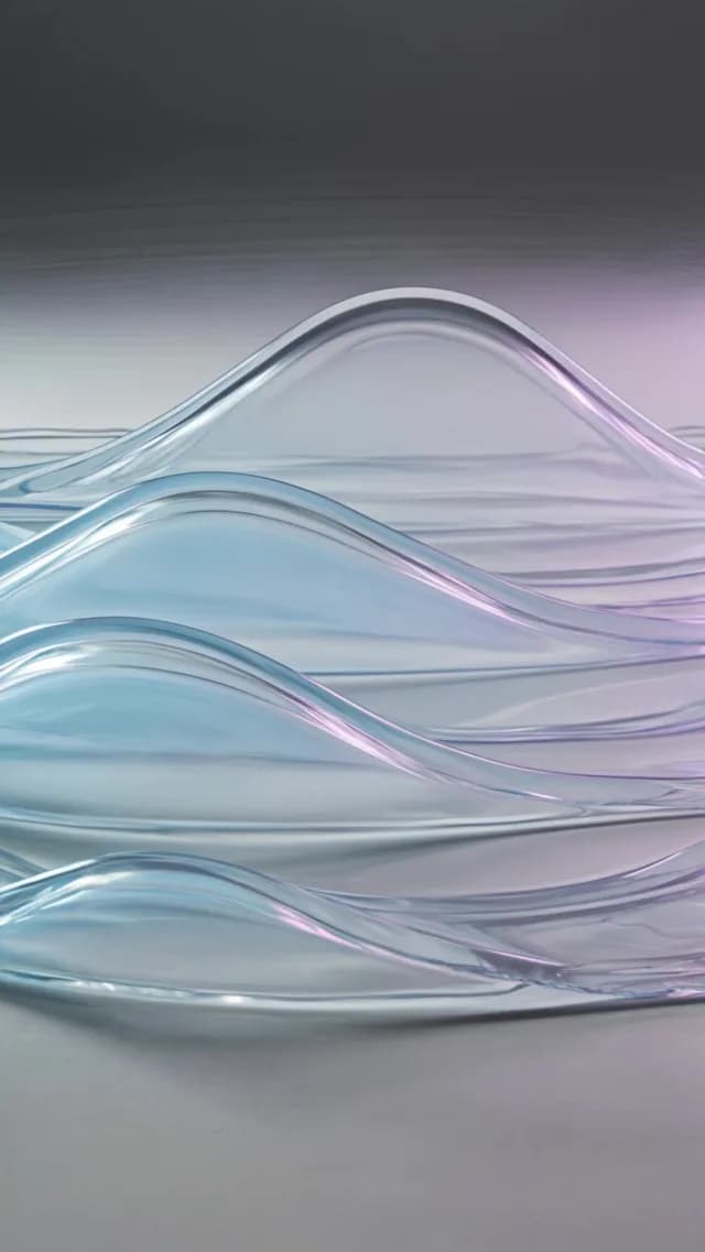 Abstract Iridescent Glass Waves Background