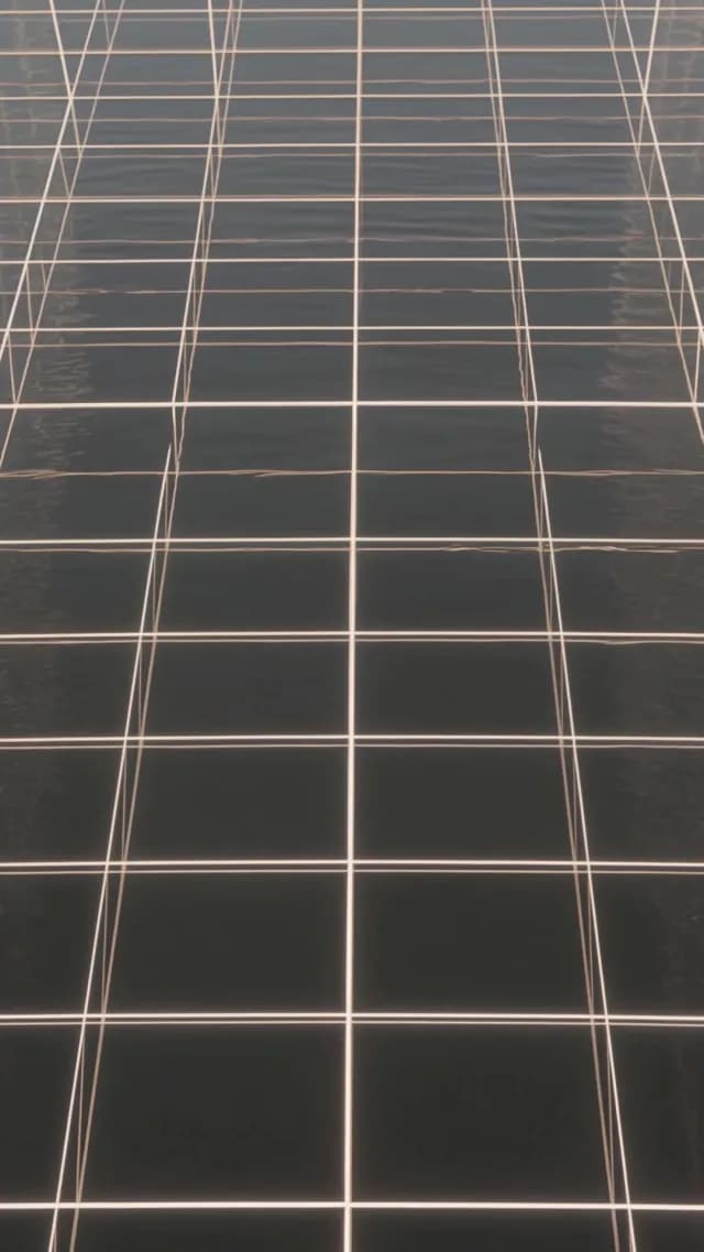 Abstract Neon White Grid on Dark Fluid Surface Vertical Video