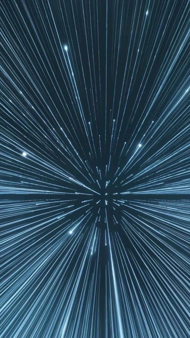Abstract Blue Light Streaks Hyperspace Motion Background for Mobile