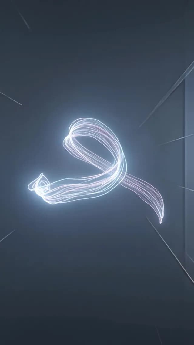 Abstract Glowing Neon Light Trails and Motion Graphics Background