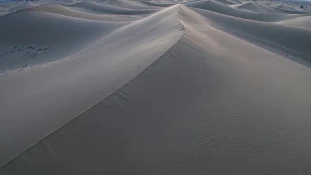 Aerial View of Serene Desert Sand Dunes at Twilight