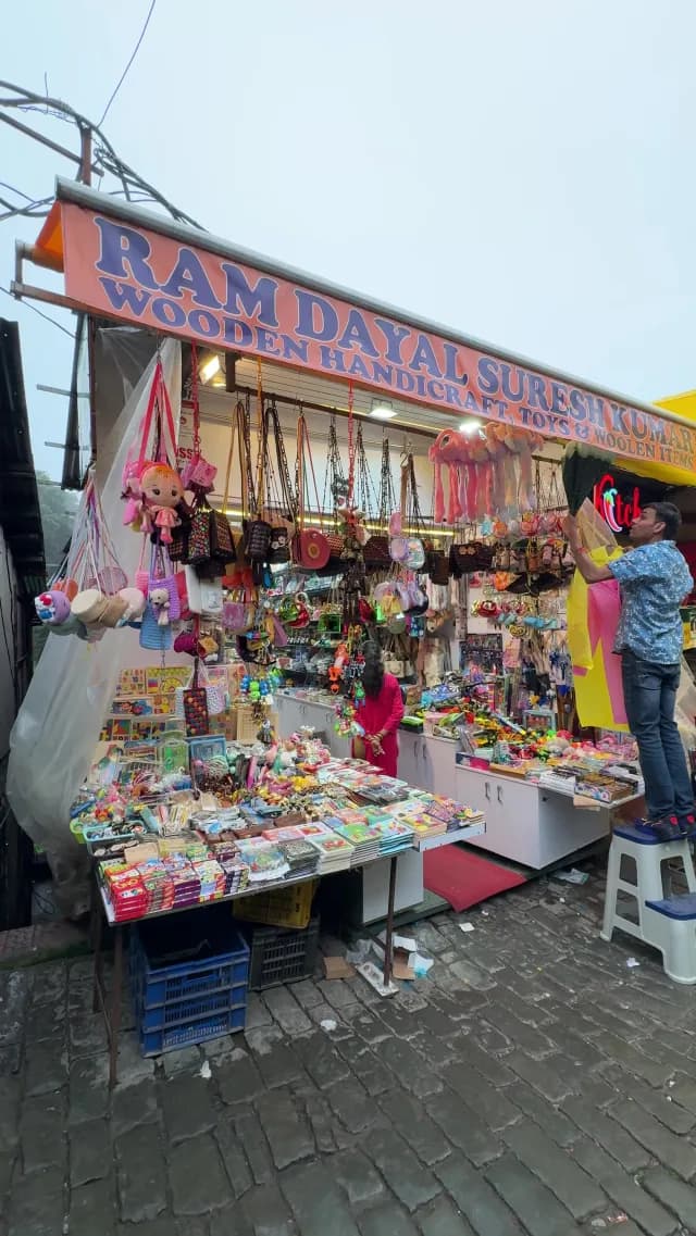 Kasauli Heritage Market Stall with Traditional Handicrafts and Toys