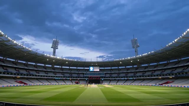 Wide Shot of Cricket Stadium at Dusk in Perth Australia