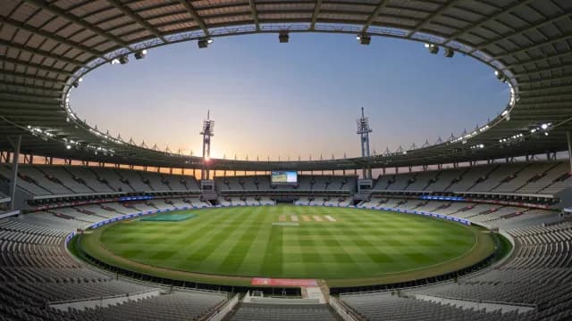 Panoramic Sunset View of Melbourne Cricket Ground Stadium