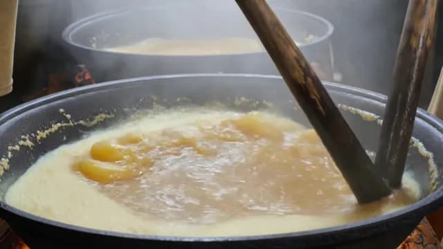 Traditional Large Scale Cooking in Steaming Cauldrons