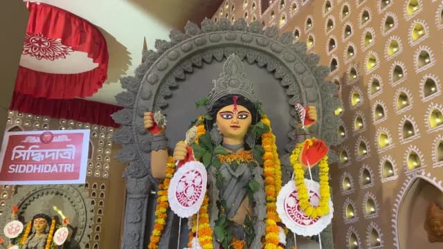 Goddess Siddhidatri Idol During Durga Puja Festival in Delhi